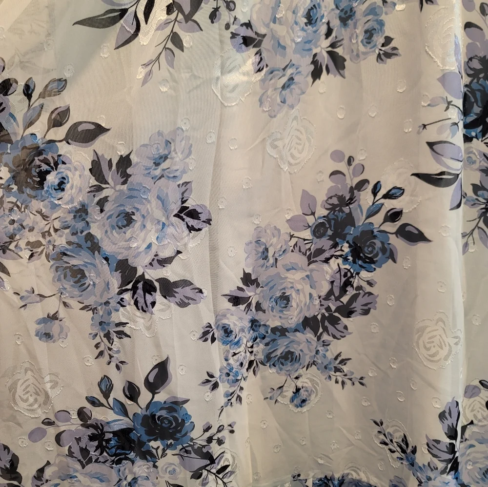 NWT Blue Floral Print Sleeveless Halterneck Dress | Size 2XL - Picture 7 of 7